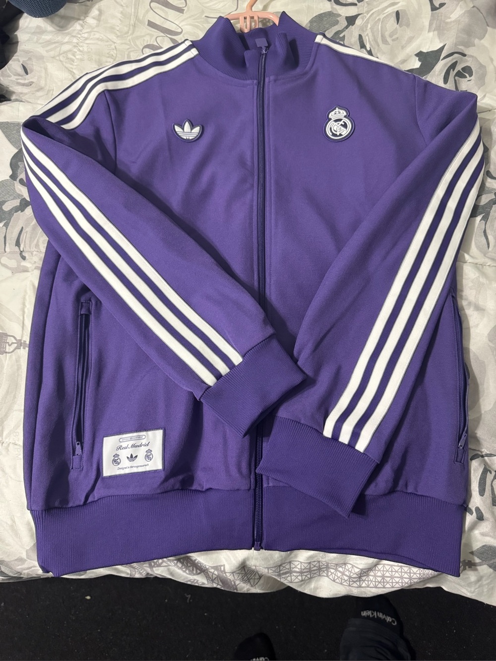adidas Purple Track Jacket with White Stripes
